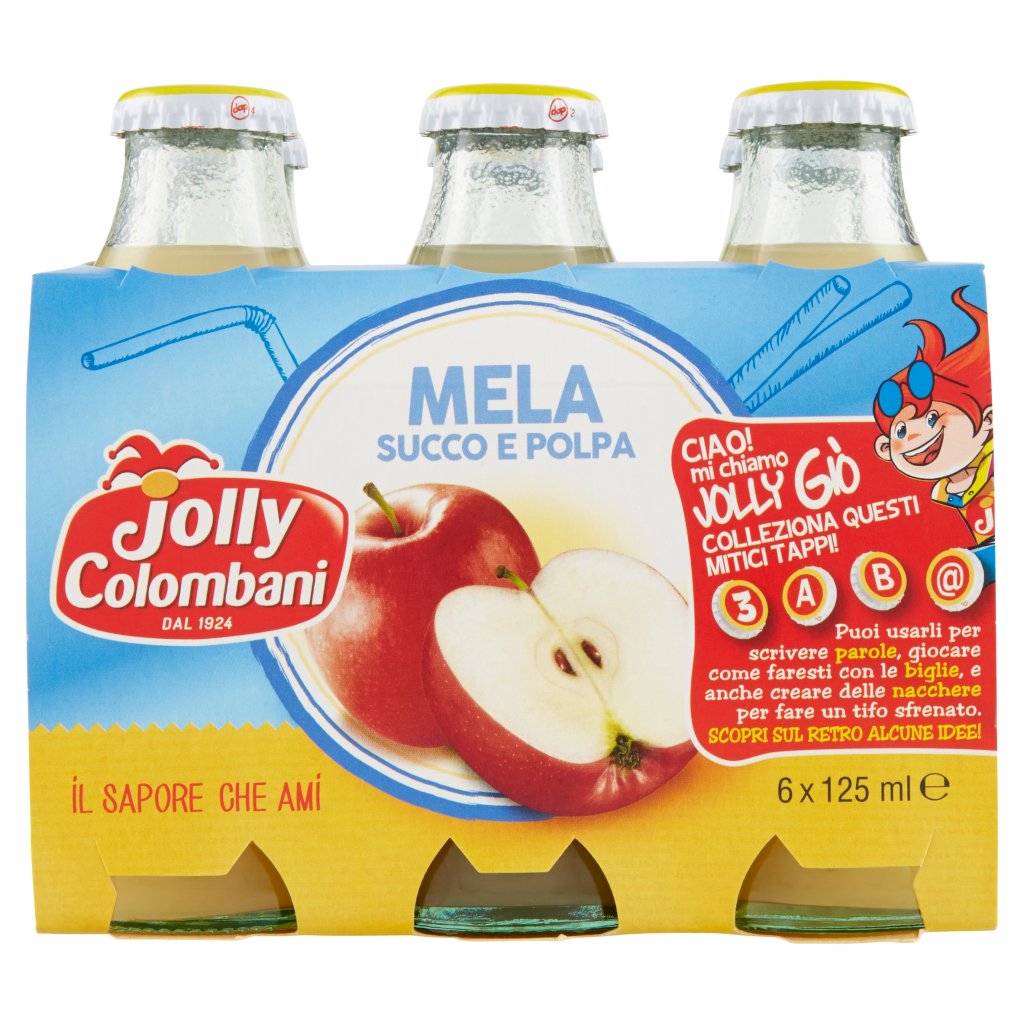 Jolly Colombani Mela Succo e Polpa 6 x 125 Ml