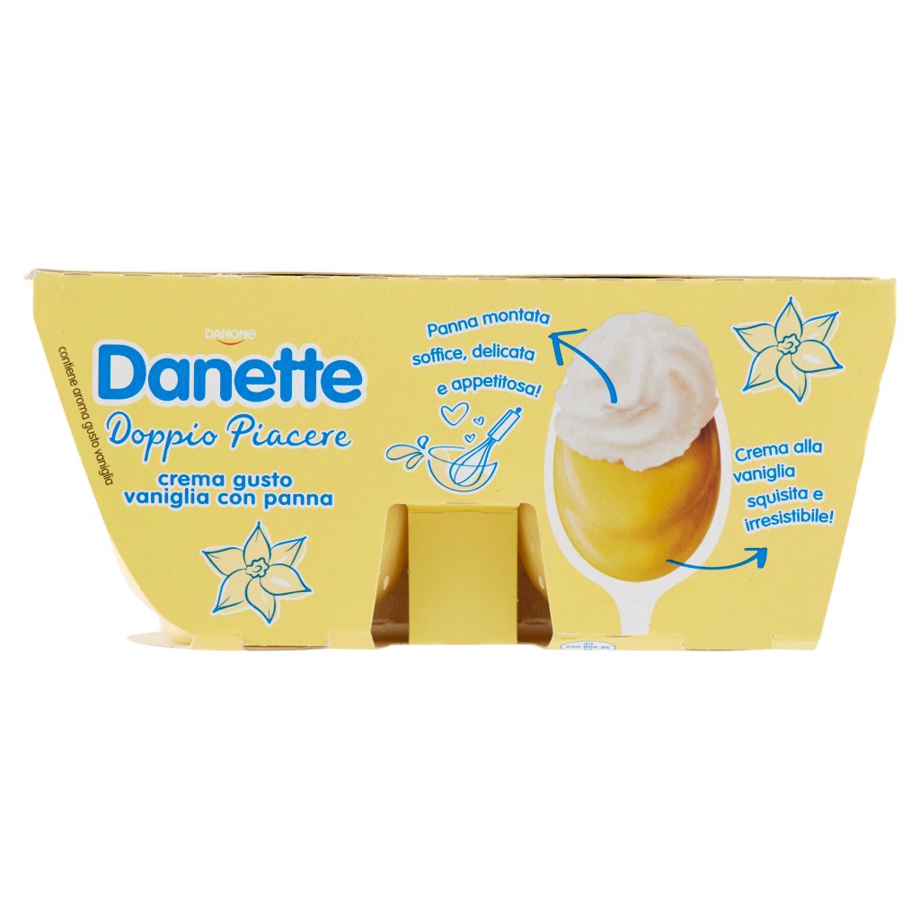 Danette Doppio Piacere Crema Dessert al Gusto Vaniglia con Panna