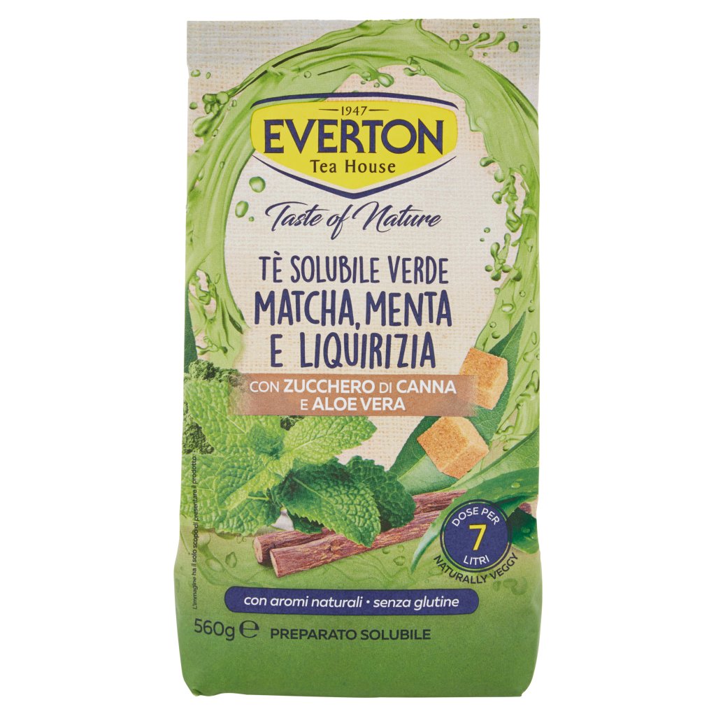 Everton Taste Of Nature Tè Solubile Verde Matcha, Menta e Liquirizia