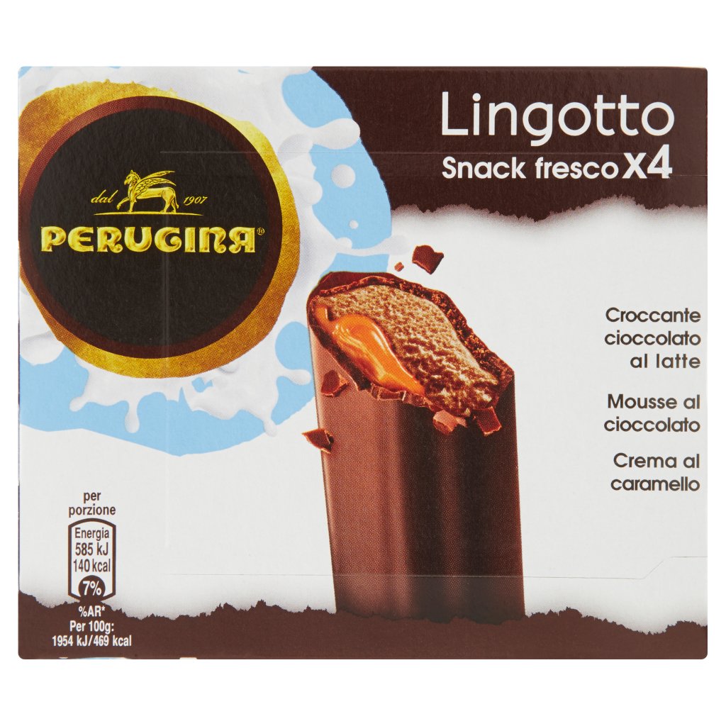 Perugina Lingotto Croccante Cioccolato al Latte, Mousse al Cioccolato, Crema al Caramello 4x30g