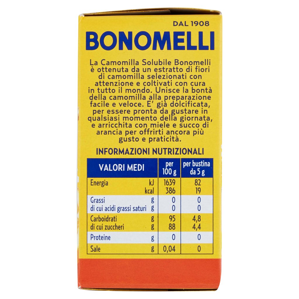 Bonomelli Estratto Zuccherato di Camomilla Solubile con Miele e Arancia 16 x 5 g