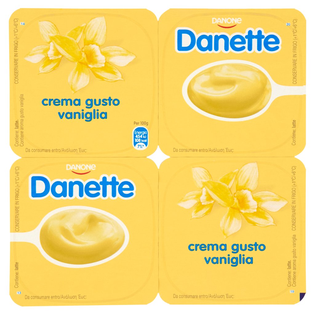 Danette Crema Gusto Vaniglia 4 x 125 g