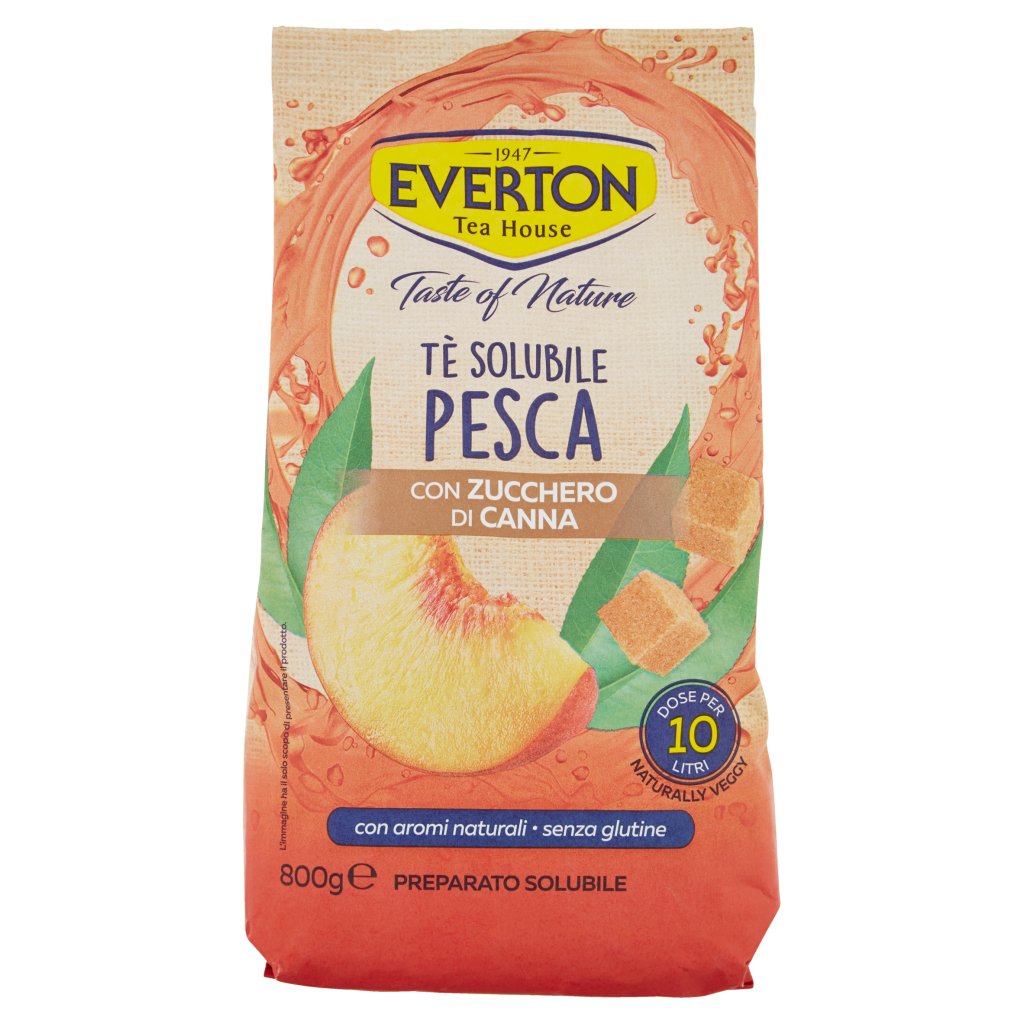 Everton Taste Of Nature Tè Solubile Pesca con Zucchero di Canna