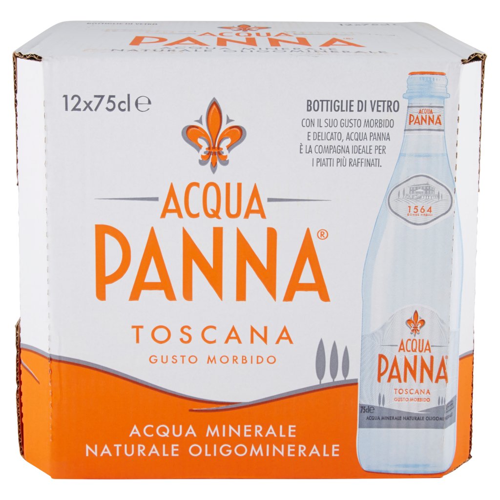 Acqua Panna , Acqua Minerale Oligominerale Naturale 75cl x 12, Vetro