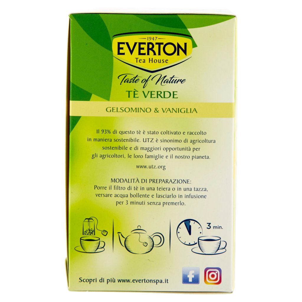 Everton Taste Of Nature Tè Verde Gelsomino & Vaniglia 40 x 1,3 g