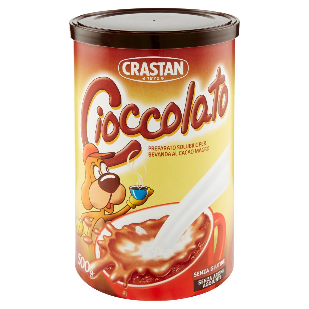 Crastan Cioccolato Preparato Solubile per Bevanda al Cacao Magro