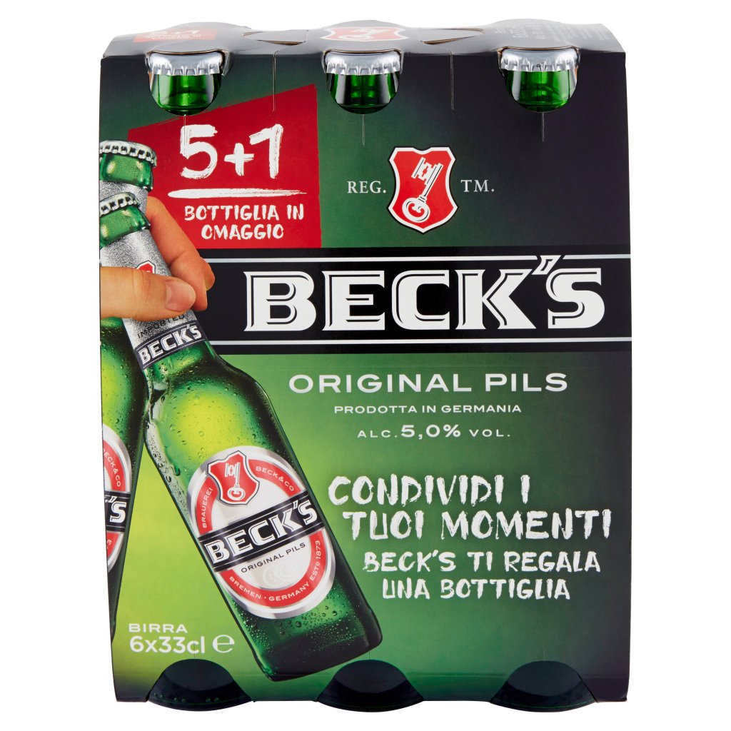 Beck's Beck's Birra Pilsner Tedesca Bottiglia 5+1 33cl