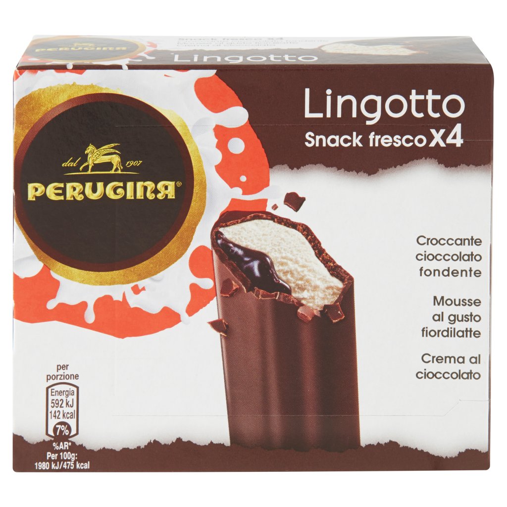 Perugina Lingotto Croccante Cioccolato Fondente, Mousse Gusto Fiordilatte, Crema al Cioccolato 4x30g