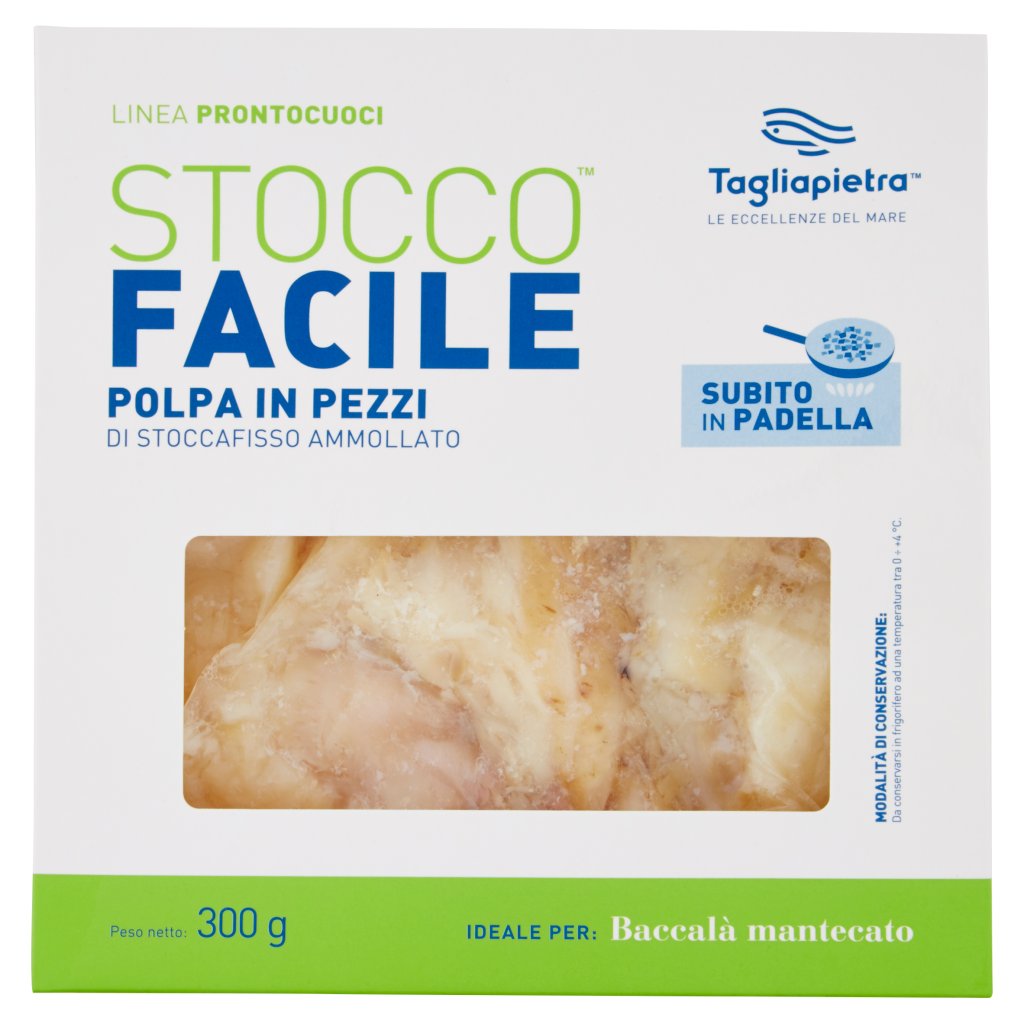 Tagliapietra Linea Prontocuoci Stoccofacile Polpa in Pezzi di Stoccafisso Ammollato