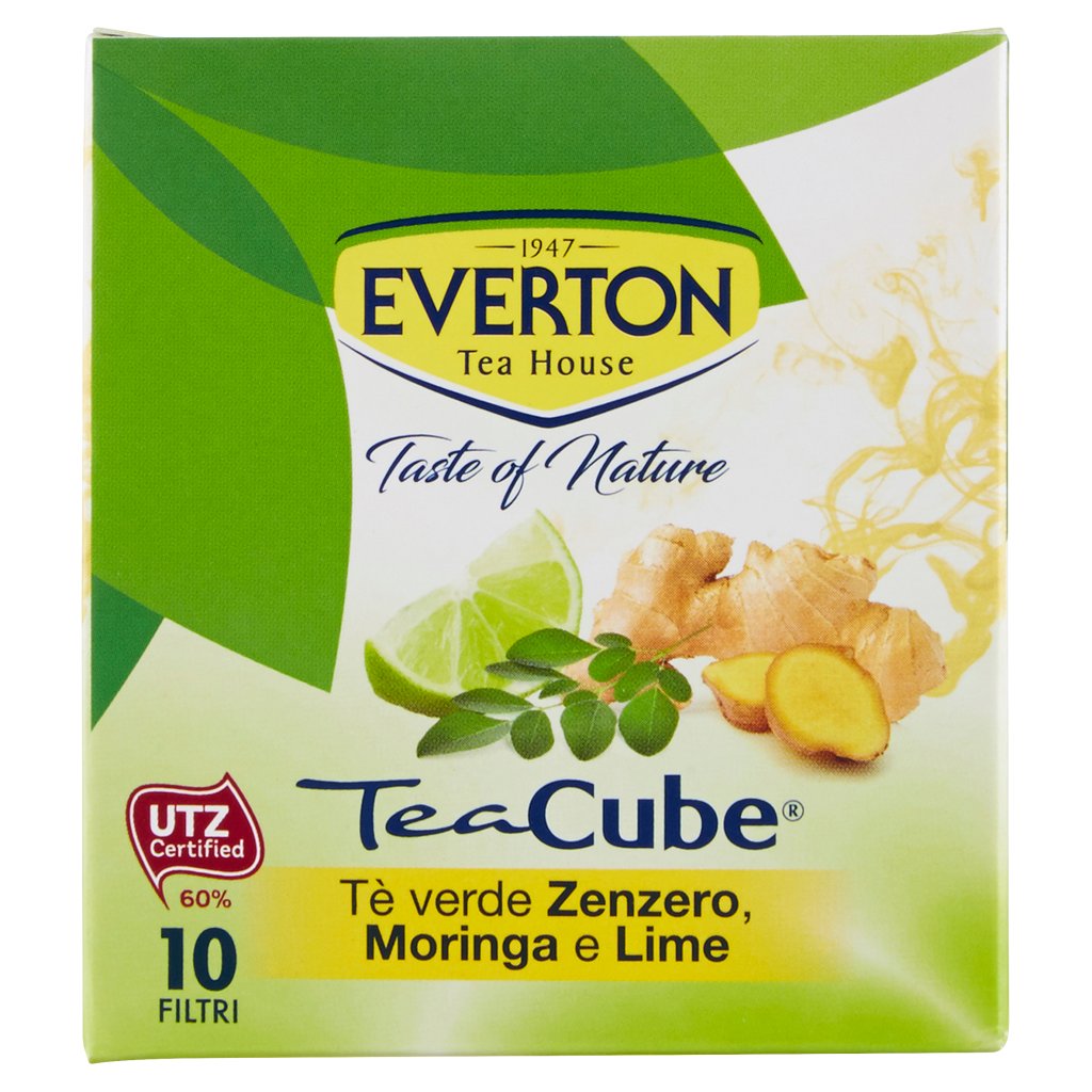 Everton Taste Of Nature Teacube Tè Verde Zenzero, Moringa e Lime 10 x 1,3 g