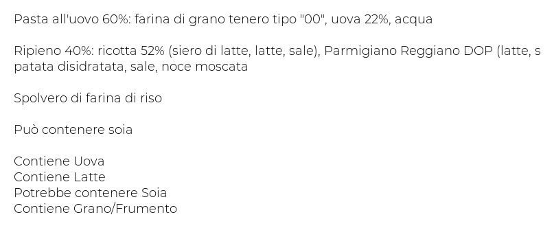 Pasta Piccinini Ravioli Ricotta e Spinaci 1,000 Kg