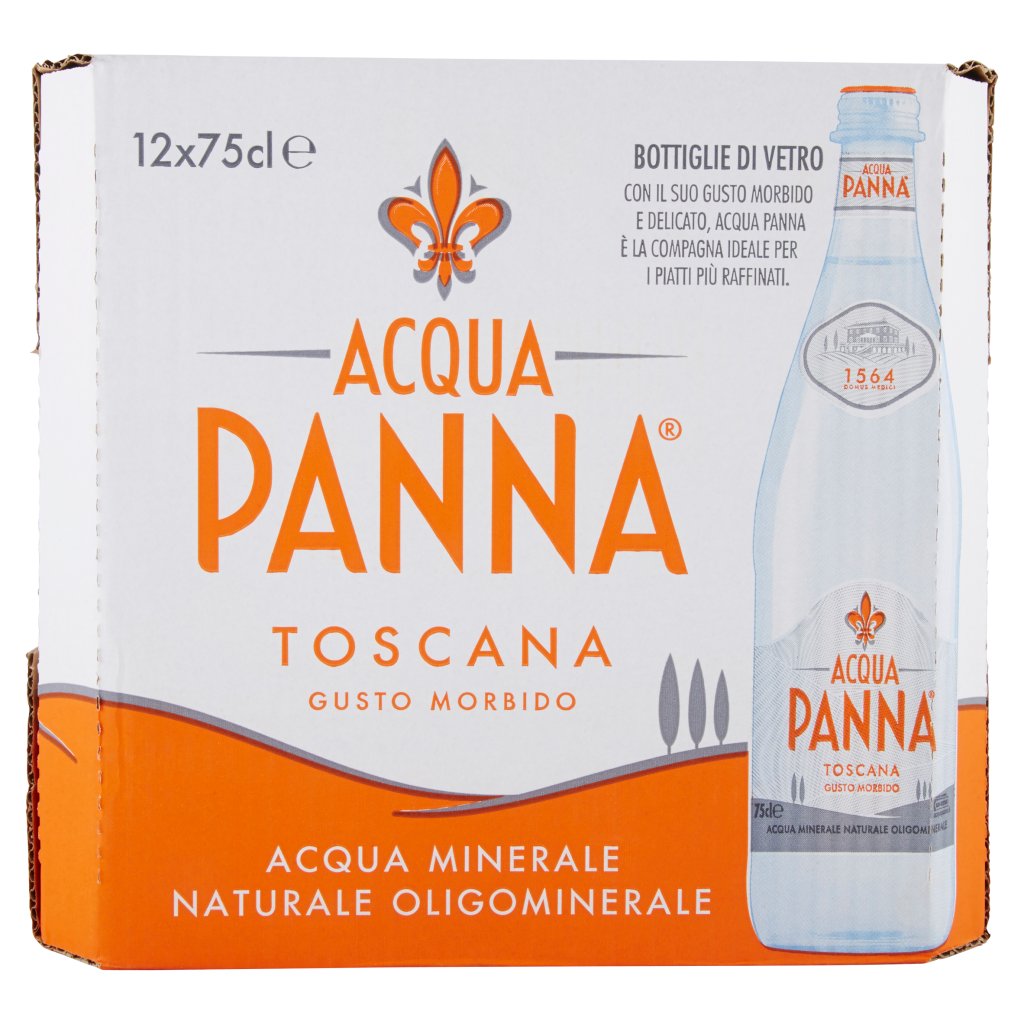 Acqua Panna , Acqua Minerale Oligominerale Naturale 75cl x 12, Vetro