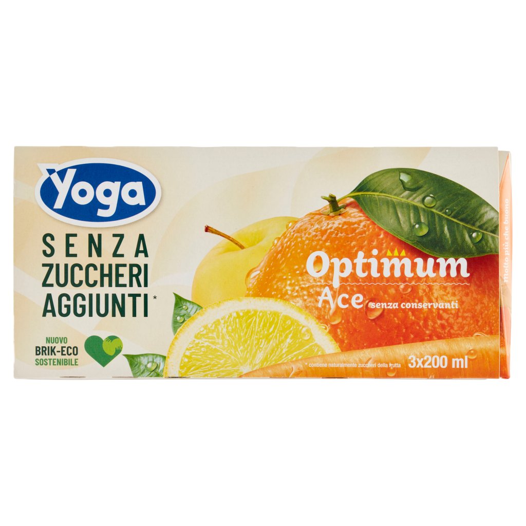 Yoga Optimum Ace senza Zuccheri Aggiunti* 3 x 200 Ml