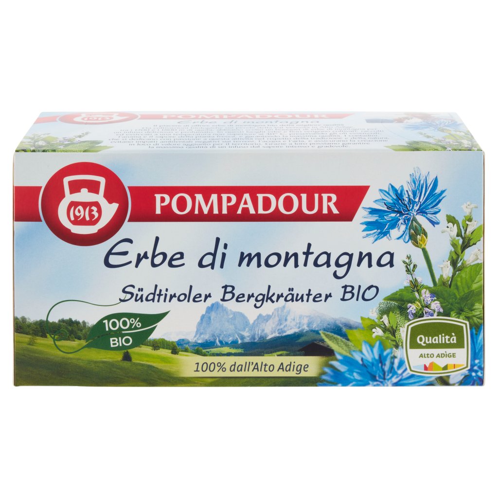 Pompadour Tè Erbe di Montagna Bio 20 x 1,2 g