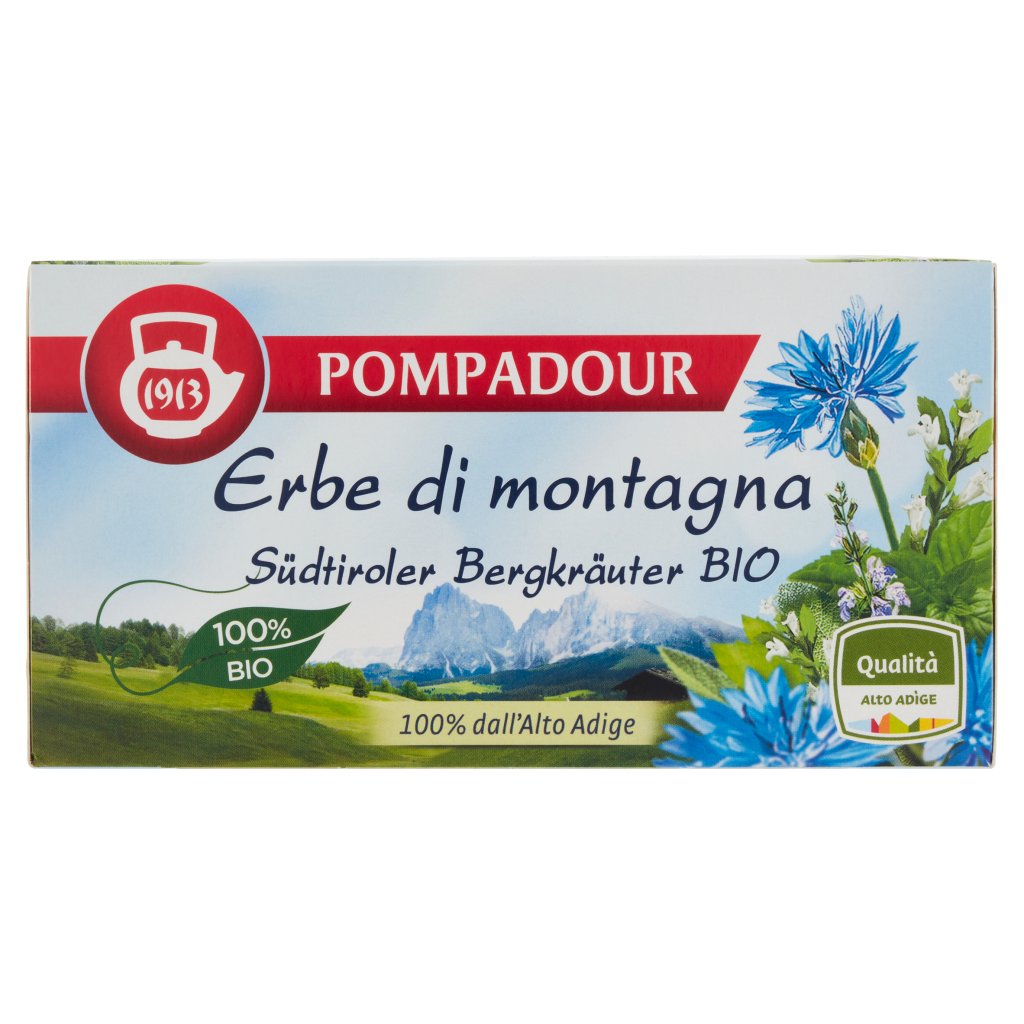 Pompadour Tè Erbe di Montagna Bio 20 x 1,2 g