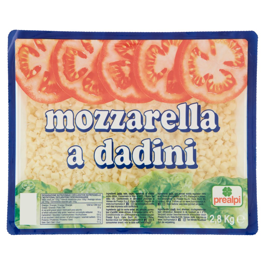 Prealpi Mozzarella a Dadini 2,8 Kg
