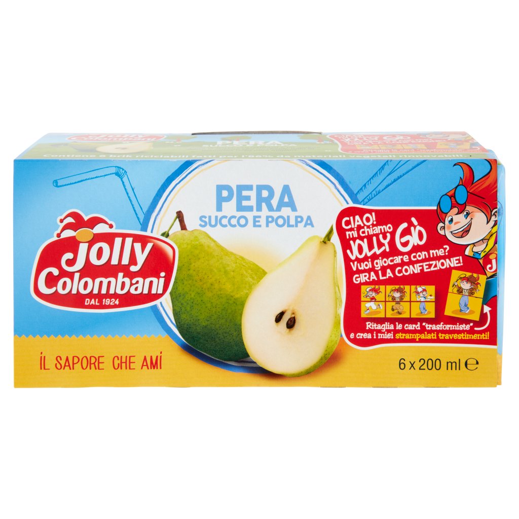 Jolly Colombani Pera Succo e Polpa 6 x 200 Ml
