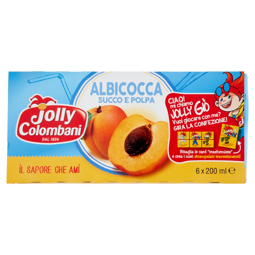Jolly Colombani Albicocca Succo e Polpa 6 x 200 Ml