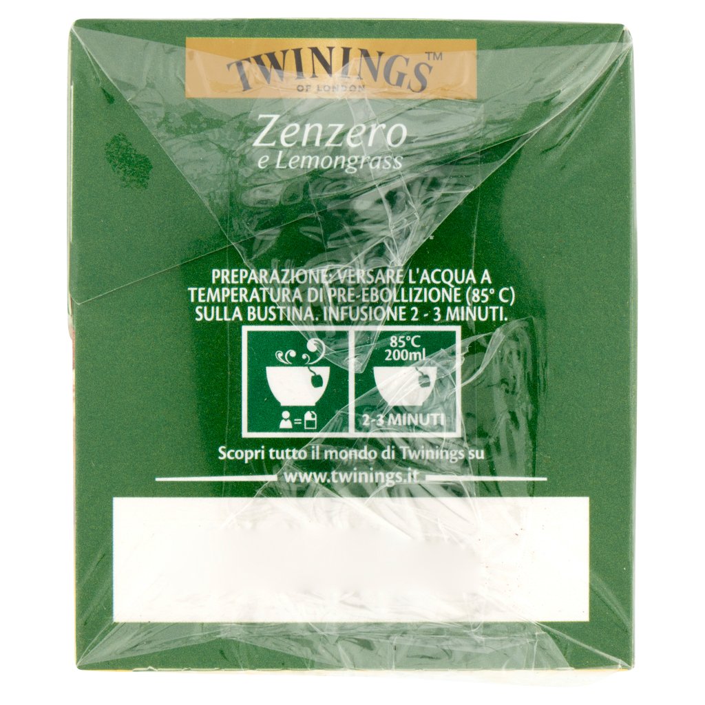 Twinings Tè Verde Aromatizzato Zenzero e Lemongrass 25 x 2 g