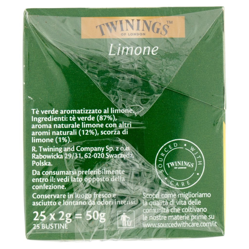 Twinings Tè Verde Aromatizzato Limone 25 x 2 g