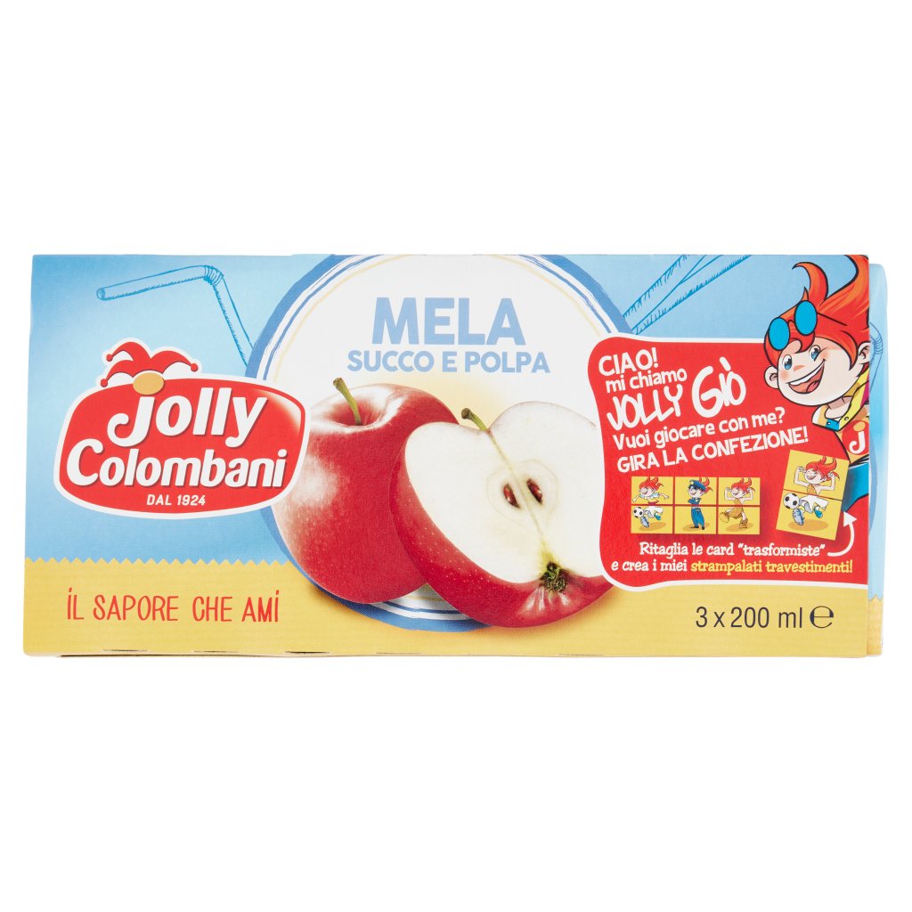 Jolly Colombani Mela Succo e Polpa 3 x 200 Ml