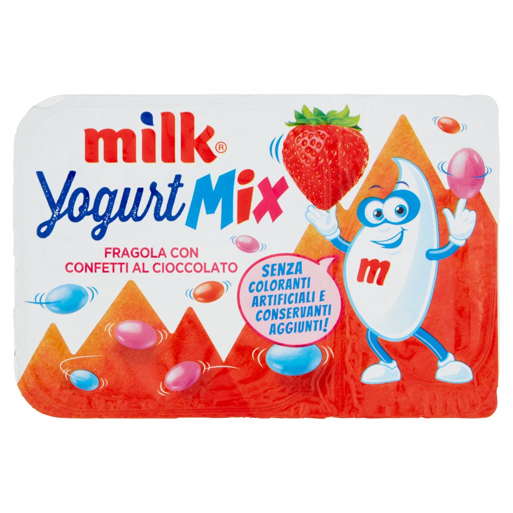 Milk Yogurt Mix Fragola con Confetti al Cioccolato