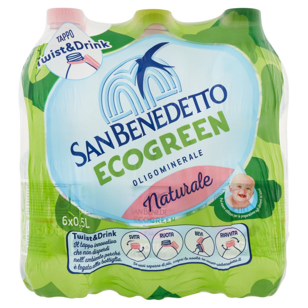 San Benedetto Acqua Naturale Benedicta Ecogreen 0,5l x 6