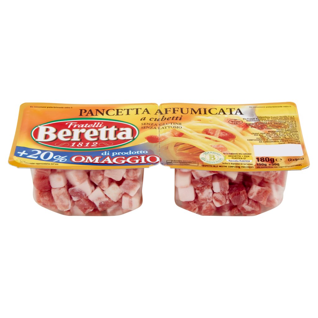Fratelli Beretta Pancetta Affumicata a Cubetti 2 x 90 g