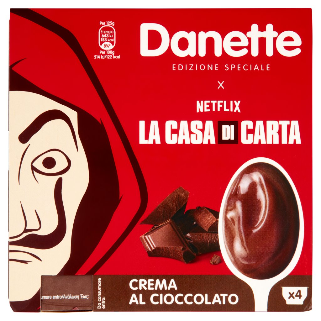 Danette Crema al Cioccolato la Casa di Carta 4 x 125 g