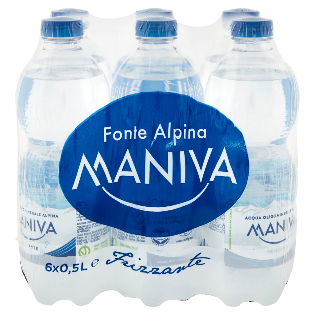 Maniva Acqua Oligominerale Alpina Frizzante 6 x 0,5 l
