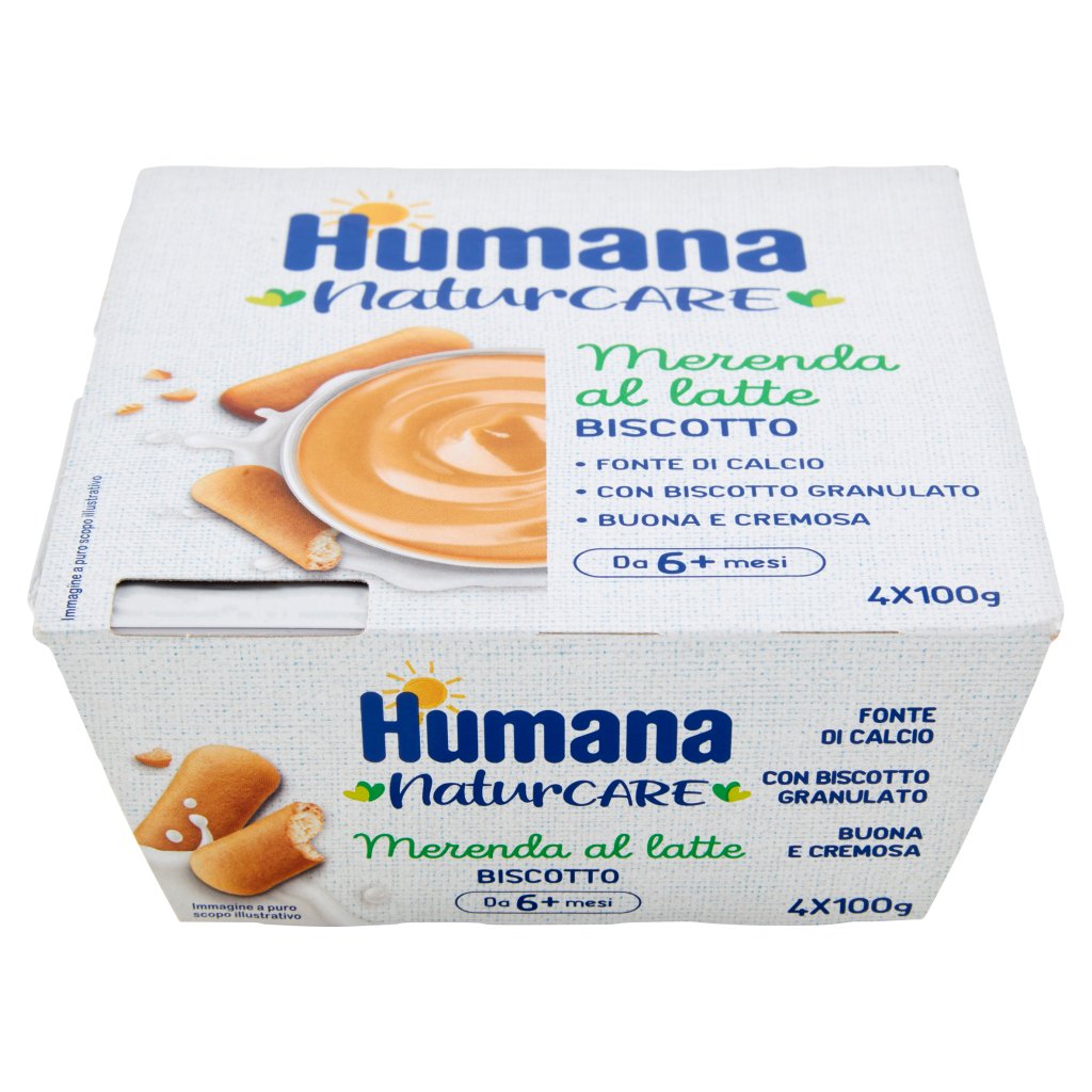 Humana Naturcare Merenda al Latte Biscotto 4 x 100 g