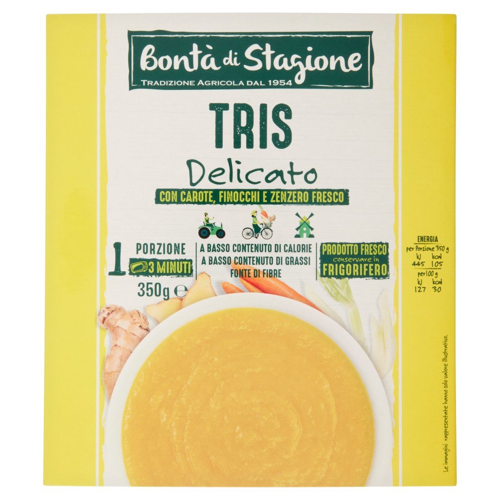 Bonta' di Stagione Tris Delicato con Carote, Finocchi e Zenzero Fresco
