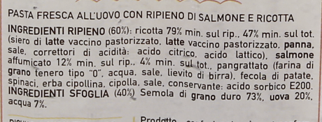 Ravioli Salmone Gr.250 C/b