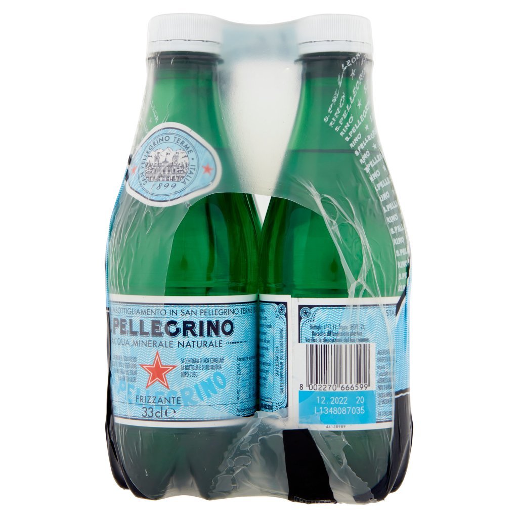 S. Pellegrino Acqua Minerale Naturale Frizzante 33cl x 6