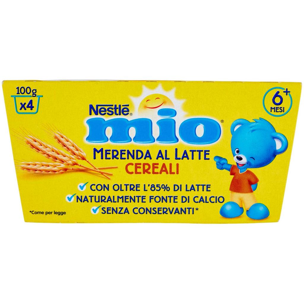 Mio Nestlé  Merenda al Latte Cereali da 6 Mesi 4 Vasetti da 100 g