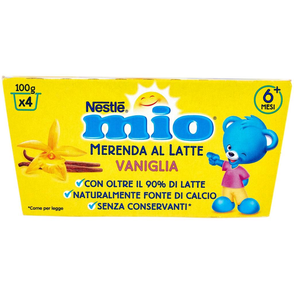 Mio Nestlé  Merenda al Latte Vaniglia da 6 Mesi 4 Vasetti da 100 g