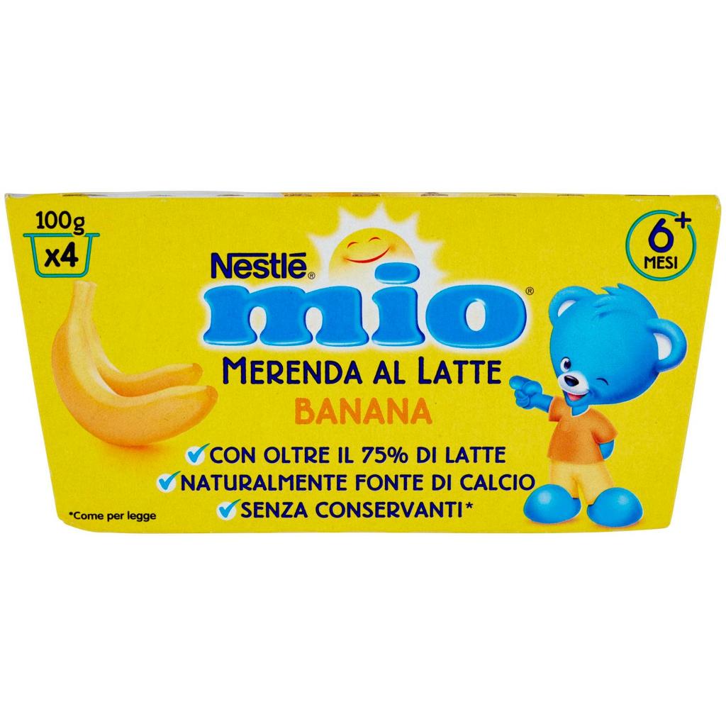 Mio Nestlé  Merenda al Latte Banana da 6 Mesi 4 Vasetti da 100 g