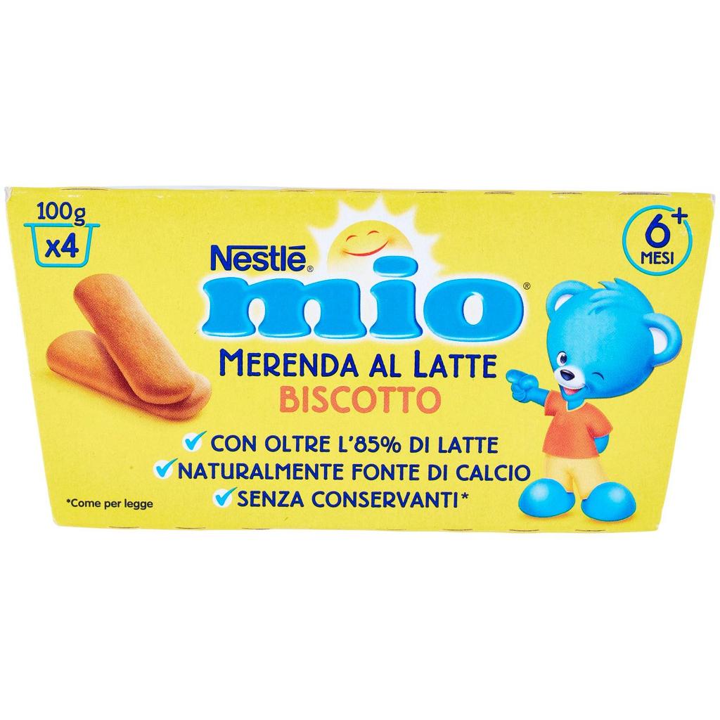 Mio Nestlé  Merenda al Latte Biscotto da 6 Mesi 4 Vasetti da 100 g