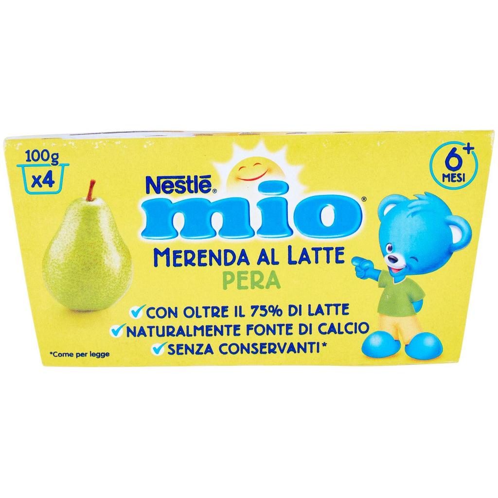 Mio Nestlé  Merenda al Latte Pera da 6 Mesi 4 Vasetti da 100g