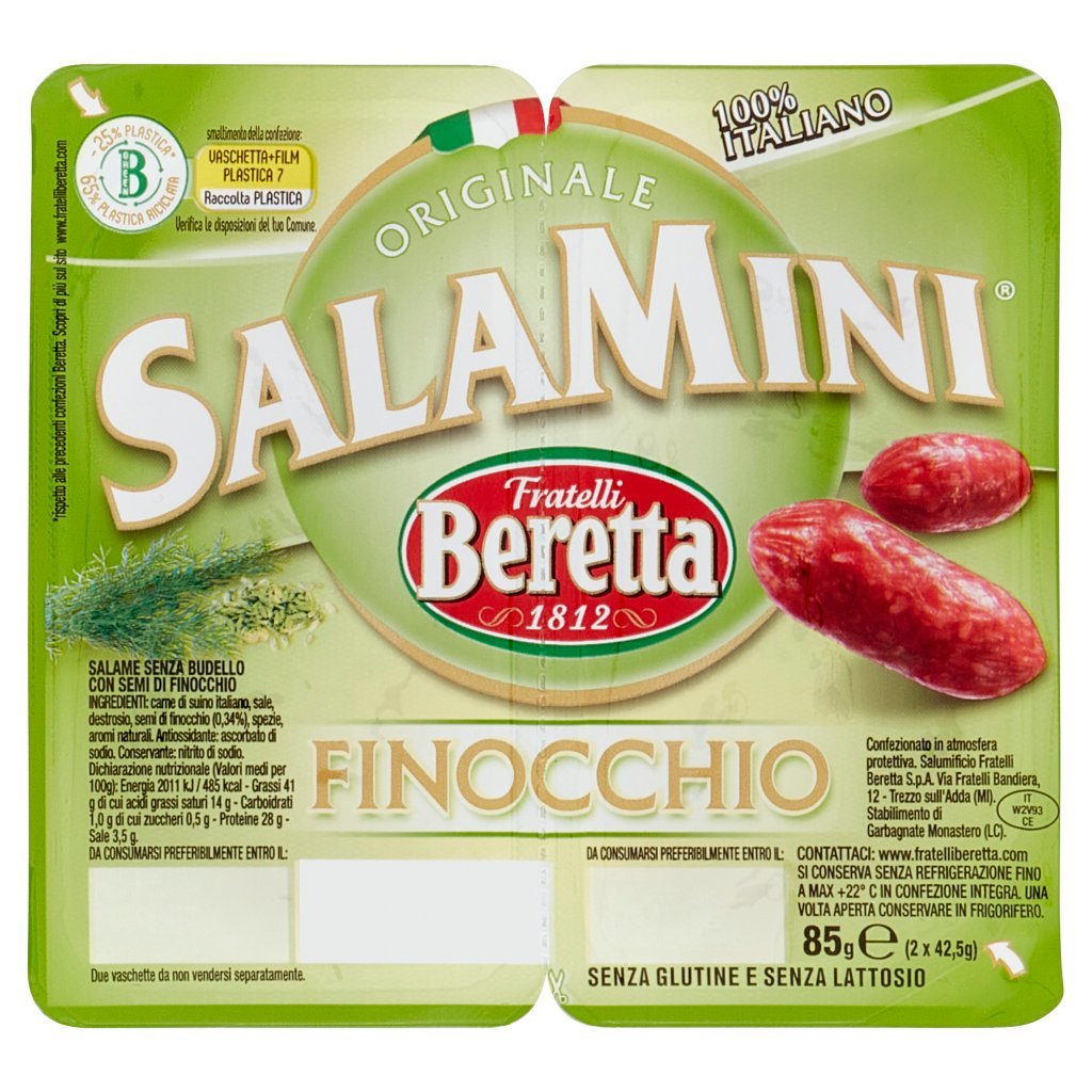 Fratelli Beretta Salamini Finocchio Dolce 2 x 42,5 g