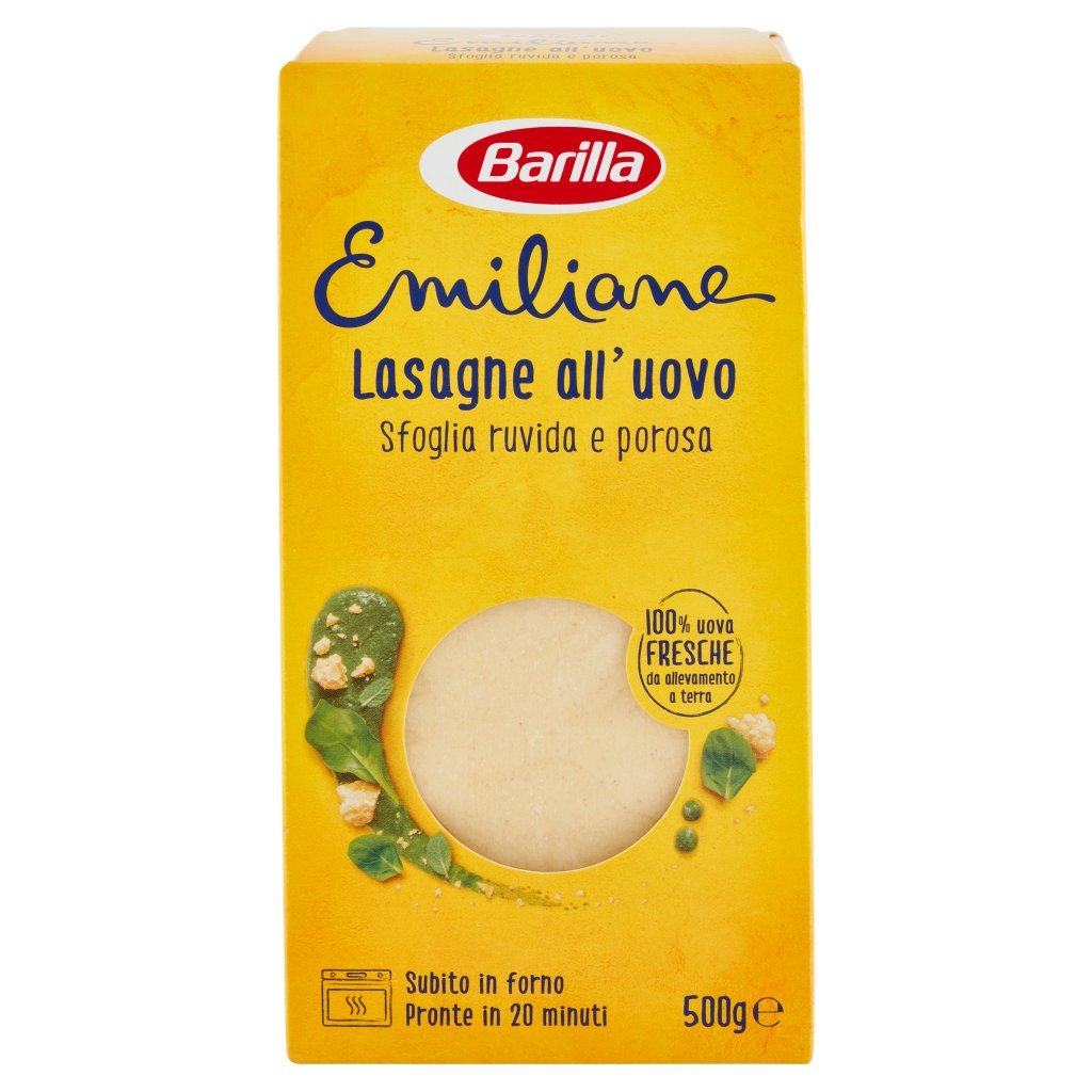 Barilla Emiliane Pasta all'Uovo Lasagne all'Uovo Sfoglia Ruvida e Porosa