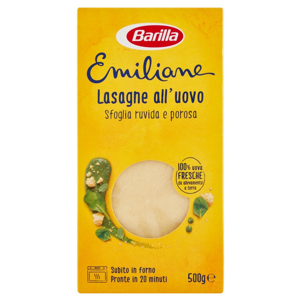 Barilla Emiliane Pasta all'Uovo Lasagne all'Uovo Sfoglia Ruvida e Porosa