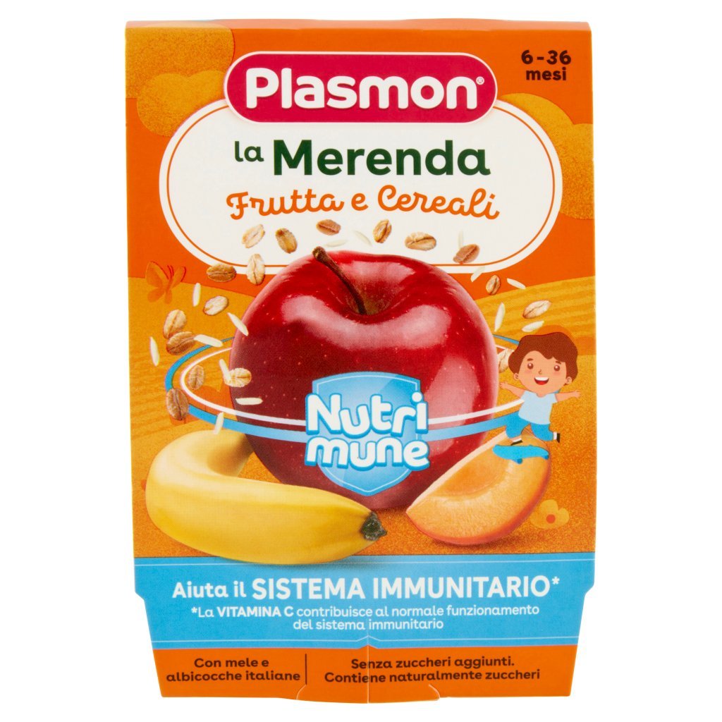 Plasmon La Merenda Frutta e Cereali Nutri Mune 2 x 120 g
