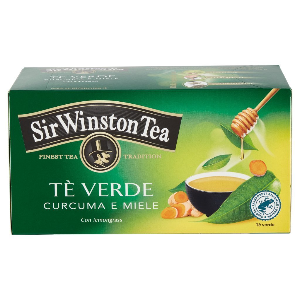 Sir Winston Tea Tè Verde Curcuma e Miele 20 x 1,75 g