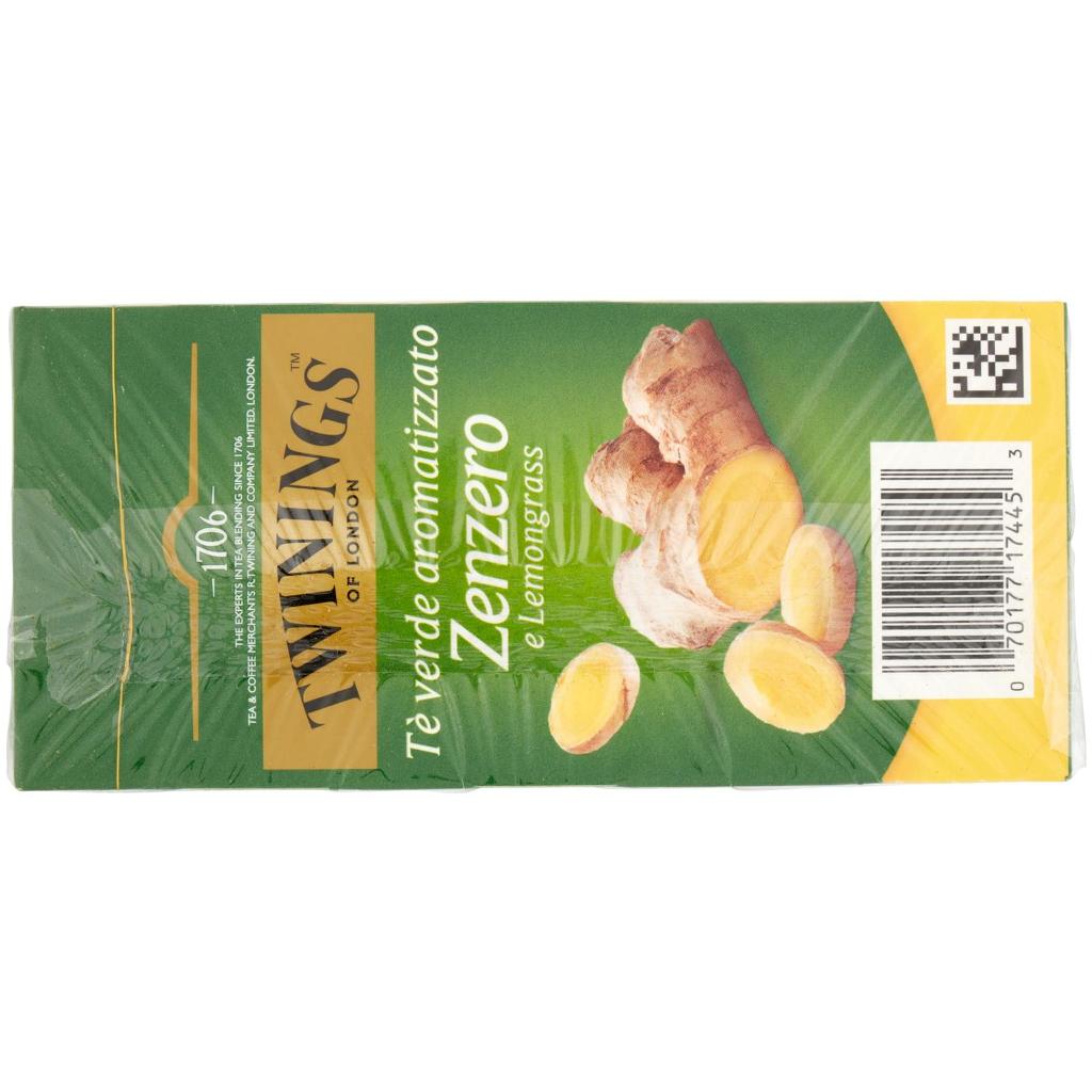 Twinings Tè Verde Aromatizzato Zenzero e Lemongrass 25 x 2 g