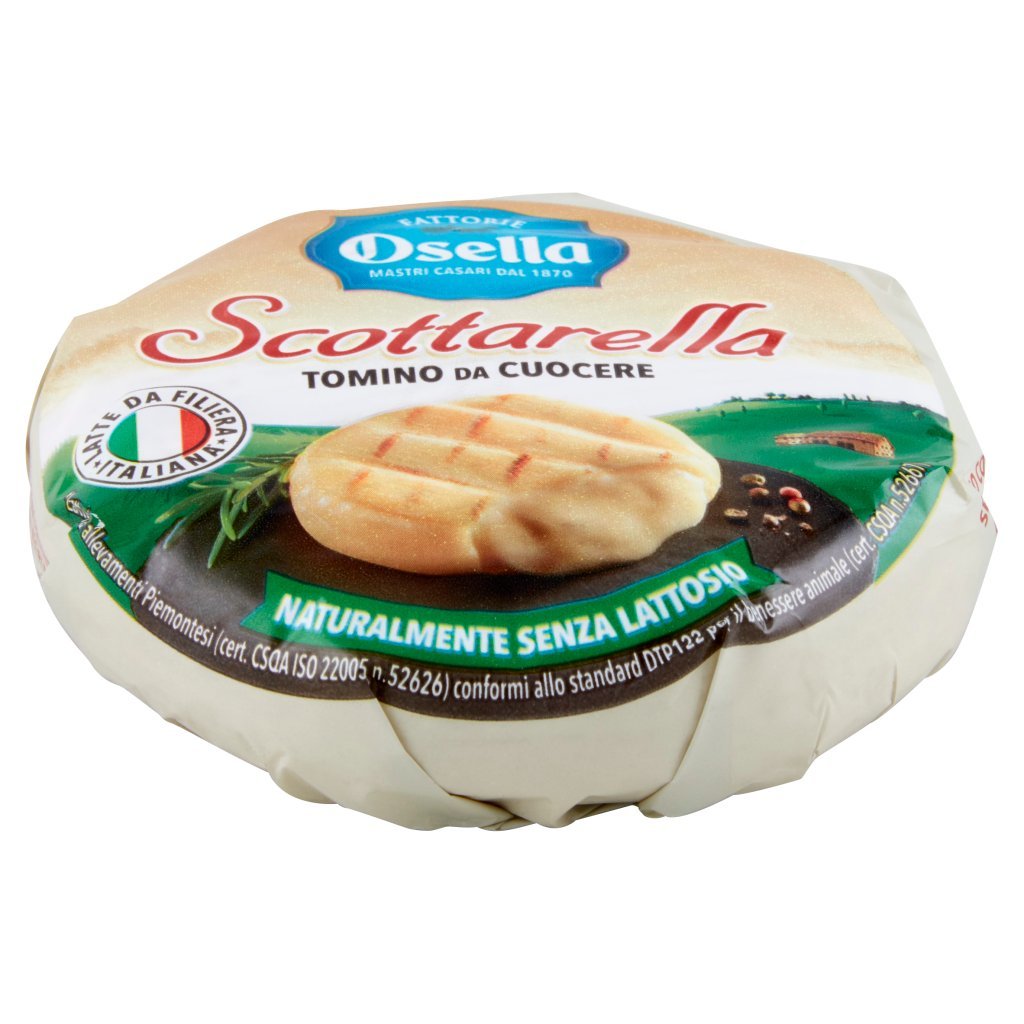 Fattorie Osella Formaggio a Pasta Molle Scottarella Tomino da Cuocere, senza Lattosio -