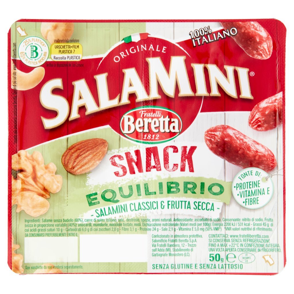 Fratelli Beretta Salamini Snack Equilibrio Salamini Classici & Frutta Secca
