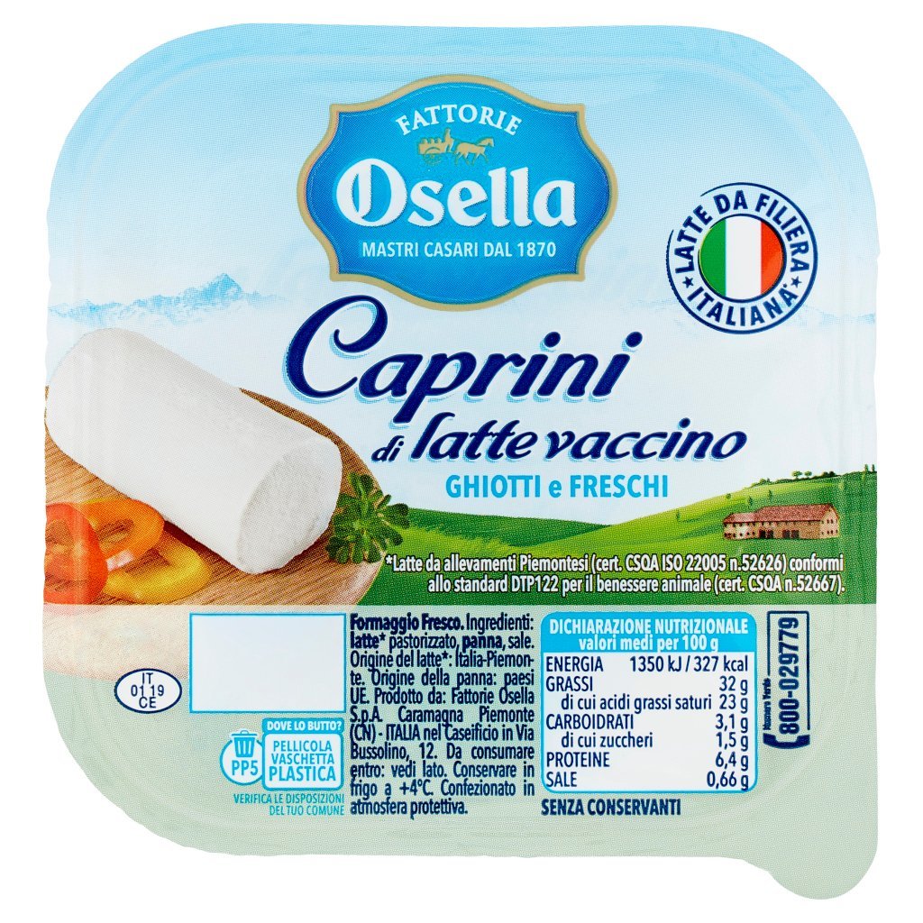 Fattorie Osella Caprini Formaggio Fresco di Latte Vaccino -