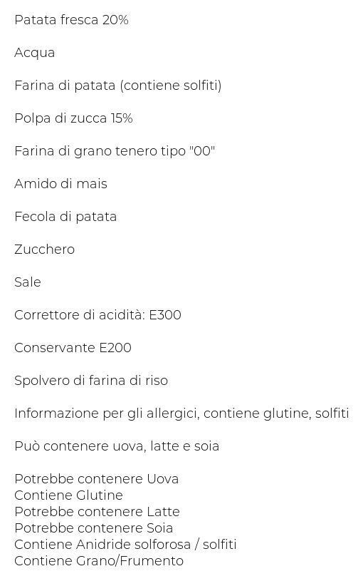 Pasta Piccinini Gnocchi di Zucca 0,400 Kg