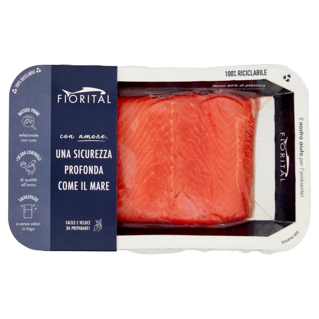 Fiorital Filetto di Salmone Rosso Selvaggio Decongelato 0,200 Kg